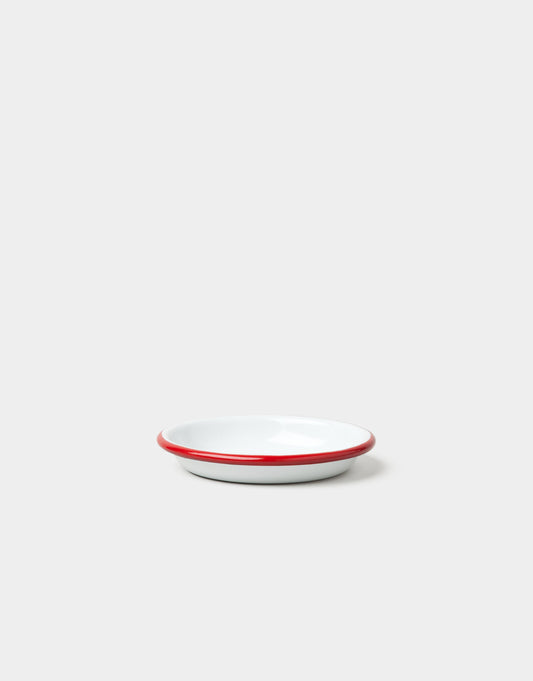 Small Sauce Dish — White with Red Rim
